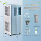 Aire Acondicionado Portátil Costway 7100 BTU (10000 BTU ASHARE) Unidad de CA 3 en 1 con Enfriamiento, Deshumidificación, Ventilador y Modo Noche