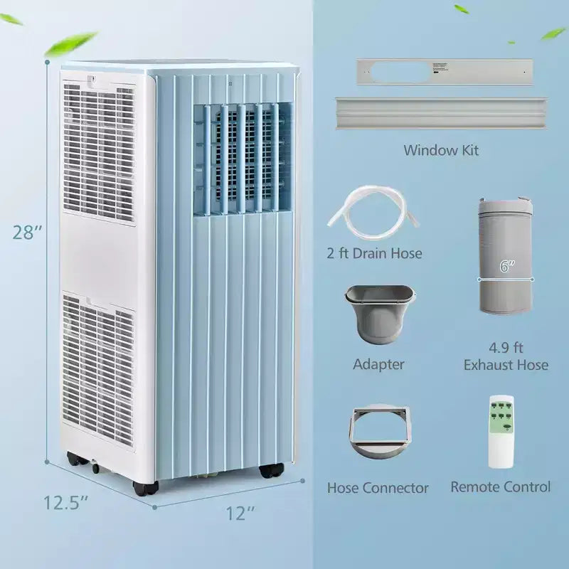 Aire Acondicionado Portátil Costway 7100 BTU (10000 BTU ASHARE) Unidad de CA 3 en 1 con Enfriamiento, Deshumidificación, Ventilador y Modo Noche