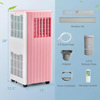 Aire Acondicionado Portátil Costway 7100 BTU (10000 BTU ASHARE) Unidad de CA 3 en 1 con Enfriamiento, Deshumidificación, Ventilador y Modo Noche