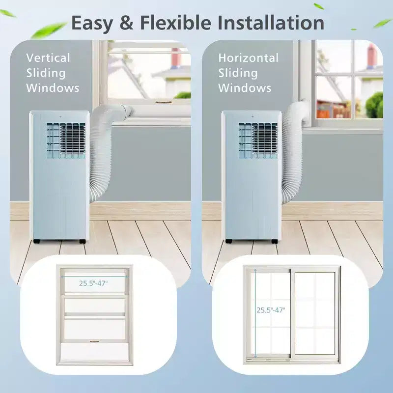Aire Acondicionado Portátil Costway 7100 BTU (10000 BTU ASHARE) Unidad de CA 3 en 1 con Enfriamiento, Deshumidificación, Ventilador y Modo Noche