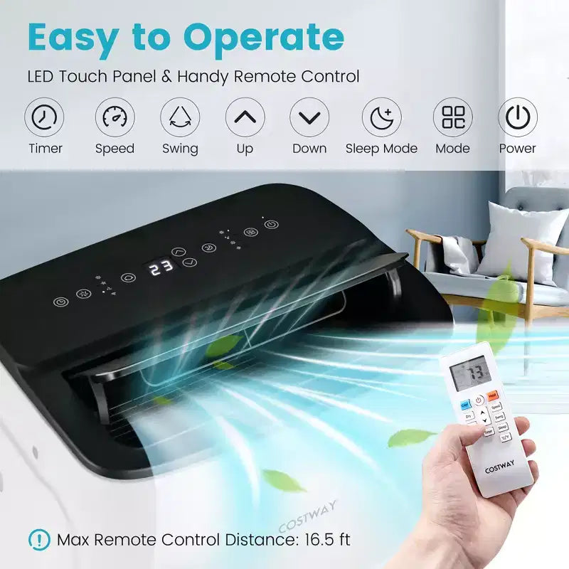 Costway 13,000 BTU Portable Air Conditioner with Cool, Fan, Heat & Dehumidifier
