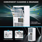 Costway 8000 BTU Portable Air Conditioner 3-in-1 AC Unit with Cool Fan Dehum Sleep Mode
