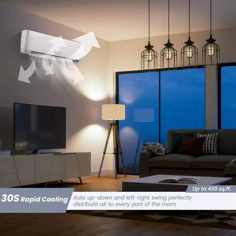 Costway 9000 BTU Split Air Conditioner & Heater Wall Mount AC Unit with Remote Control