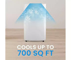 SereneLife 14,000 BTU Portable AC for Home with Dehumidifier, Fan, Remote + Window Kit, White