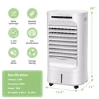 Costway 4-in-1 Evaporative Air Cooler Portable Humidifier with Timer, 3 Modes & Speeds