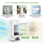 Costway 4-in-1 Evaporative Air Cooler Portable Humidifier with Timer, 3 Modes & Speeds