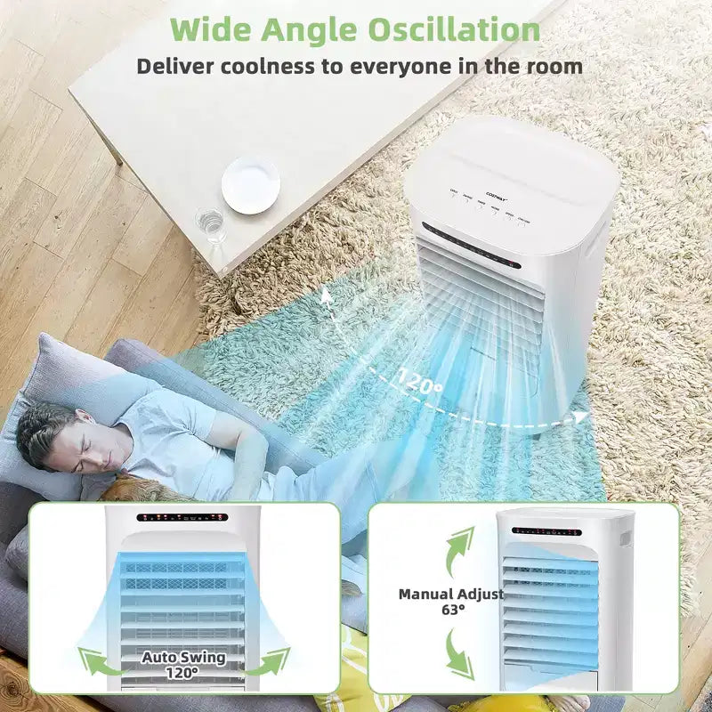 Costway 4-in-1 Evaporative Air Cooler Portable Humidifier with Timer, 3 Modes & Speeds