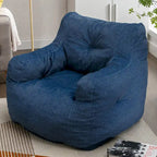 Sillón puff de tela suave de lino y algodón relleno de esponja viscoelástica
