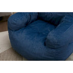 Sillón puff de tela suave de lino y algodón relleno de esponja viscoelástica