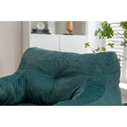 Sillón puff de tela suave de lino y algodón relleno de esponja viscoelástica