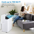 14000 BTU Portable Air Conditioner 3 in 1 with Remote Cool & Dual Motors & Auto Swing