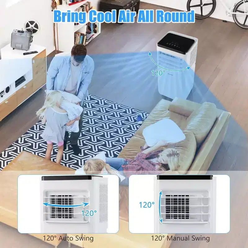 Costway 6500 BTU(10000 BTU ASHRAE) Portable Air Conditioner Cools up to 350 Sq.Ft with Fan & Dehumidifier