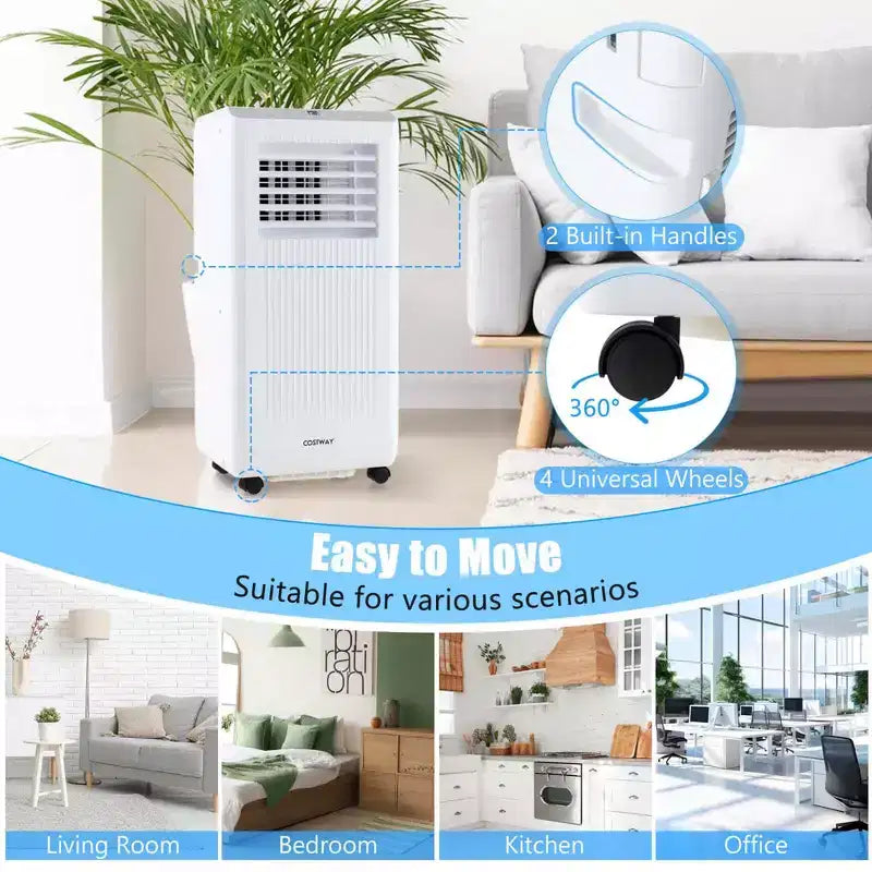 Costway 6500 BTU(10000 BTU ASHRAE) Portable Air Conditioner 3-in-1 Freestanding Air Cooler with Dehumidifier