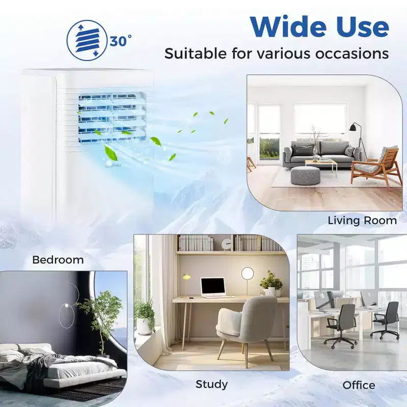 Costway Portable Air Conditioner 9000 BTU 3 in 1 AC Unit with Fan Dehumidifier Sleep Mode 6250 BTU(9000BTU ASHRAE)