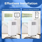 Acondicionador de aire portátil Costway de 8000 BTU, unidad de CA 3 en 1 con ventilador y deshumidificador, modo reposo, 5100 BTU (8000 BTU ASHRAE)
