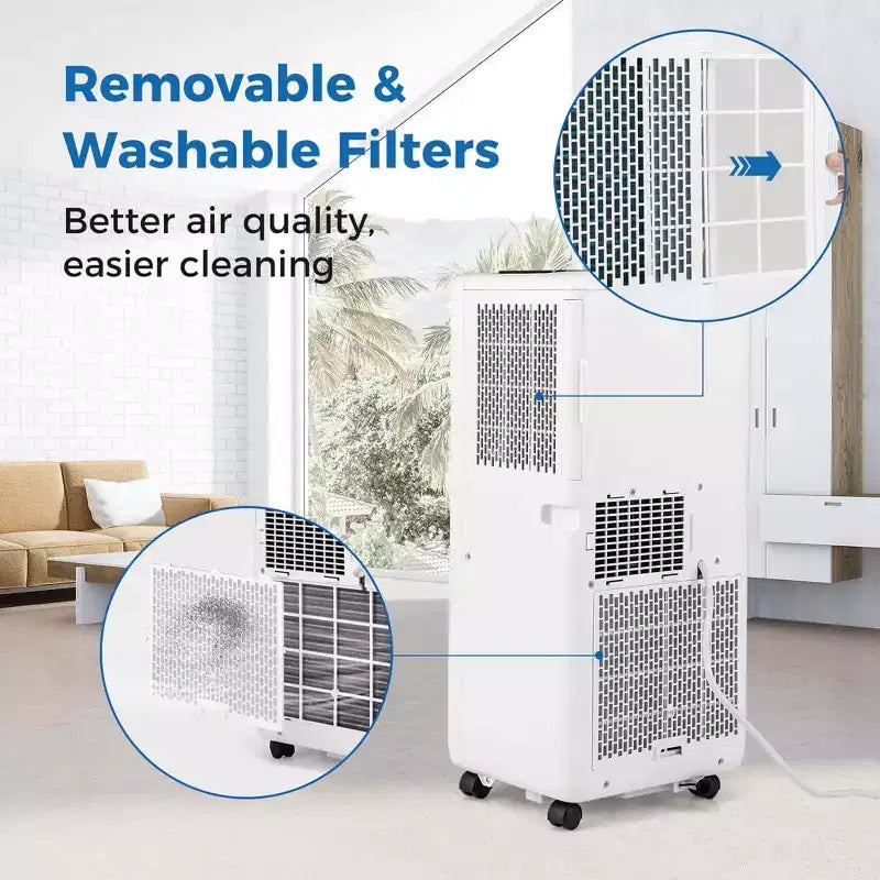 Costway 8000 BTU Portable Air Conditioner 3 in 1 Air Cooler with Fan & Dehumidifier 5000 BTU(8000BTU ASHRAE)