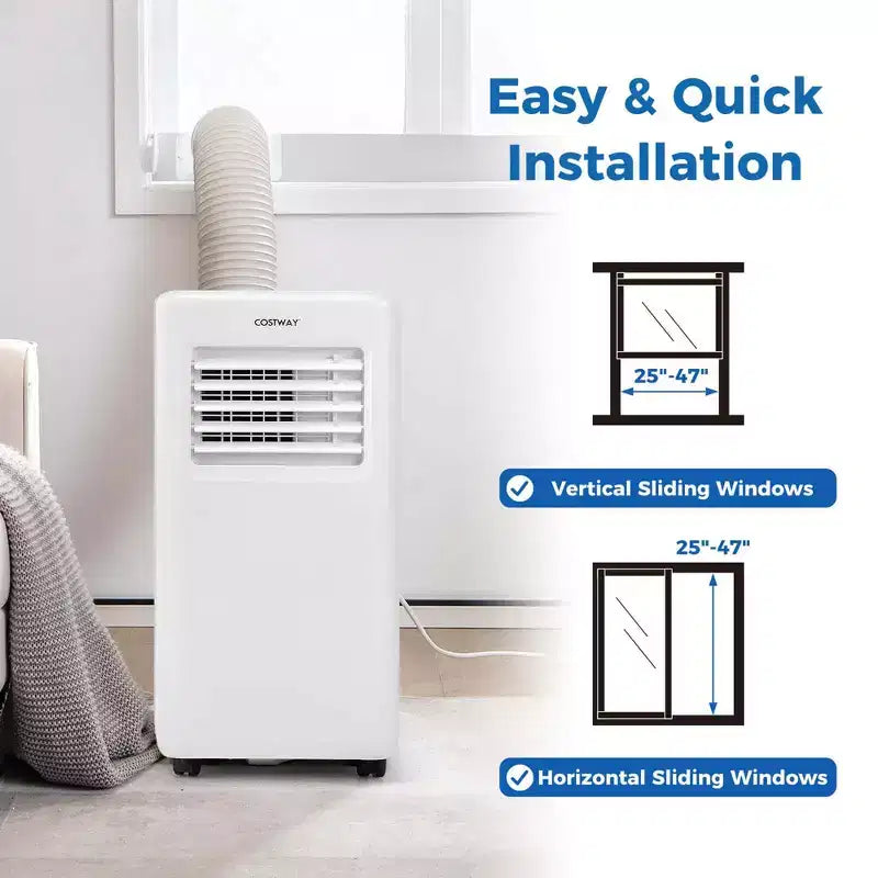 Costway 8000 BTU Portable Air Conditioner 3 in 1 Air Cooler with Fan & Dehumidifier 5000 BTU(8000BTU ASHRAE)