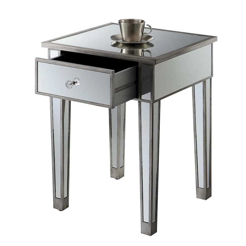 Mesa auxiliar con espejo Gold Coast de 1 cajón