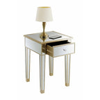 Mesa auxiliar con espejo Gold Coast de 1 cajón
