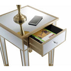 Mesa auxiliar con espejo Gold Coast de 1 cajón
