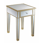 Mesa auxiliar con espejo Gold Coast de 1 cajón