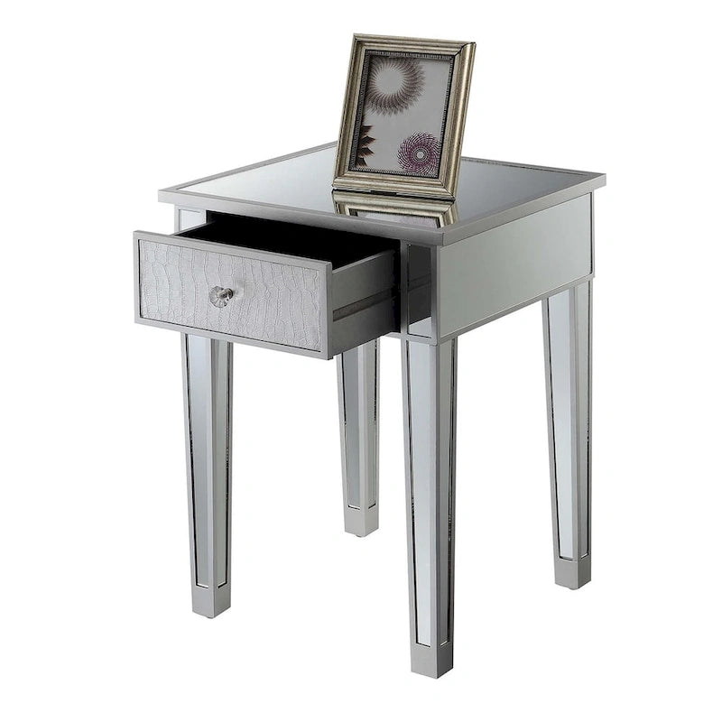 Mesa auxiliar con espejo Gold Coast de 1 cajón