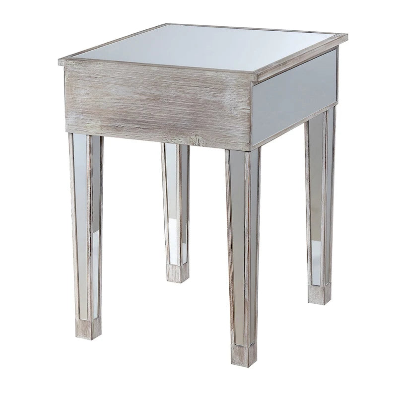 Mesa auxiliar con espejo Gold Coast de 1 cajón