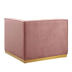 Sofá Modular Esquinero Izquierdo de Terciopelo de Alto Rendimiento Acolchado Canalé