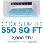 BLACK+DECKER 12,000 BTU Inverter Window Air Conditioner for Up To 550 Sq. Ft., ENERGY STAR Rated AC Unit, Full Function Remote Control, White