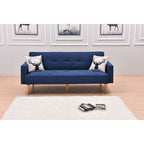 Sillón reclinable de terciopelo con respaldo de ala y empuje