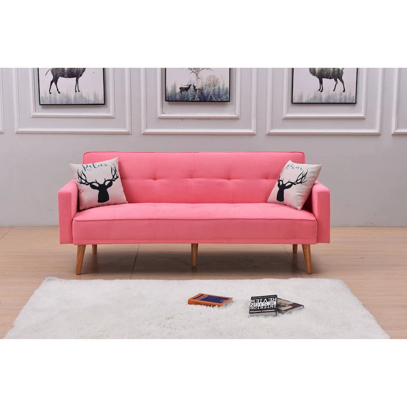 Sillón reclinable de terciopelo con respaldo de ala y empuje