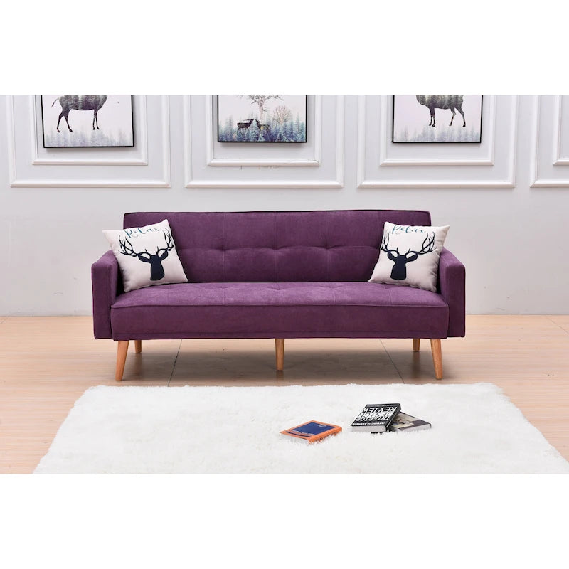 Sillón reclinable de terciopelo con respaldo de ala y empuje