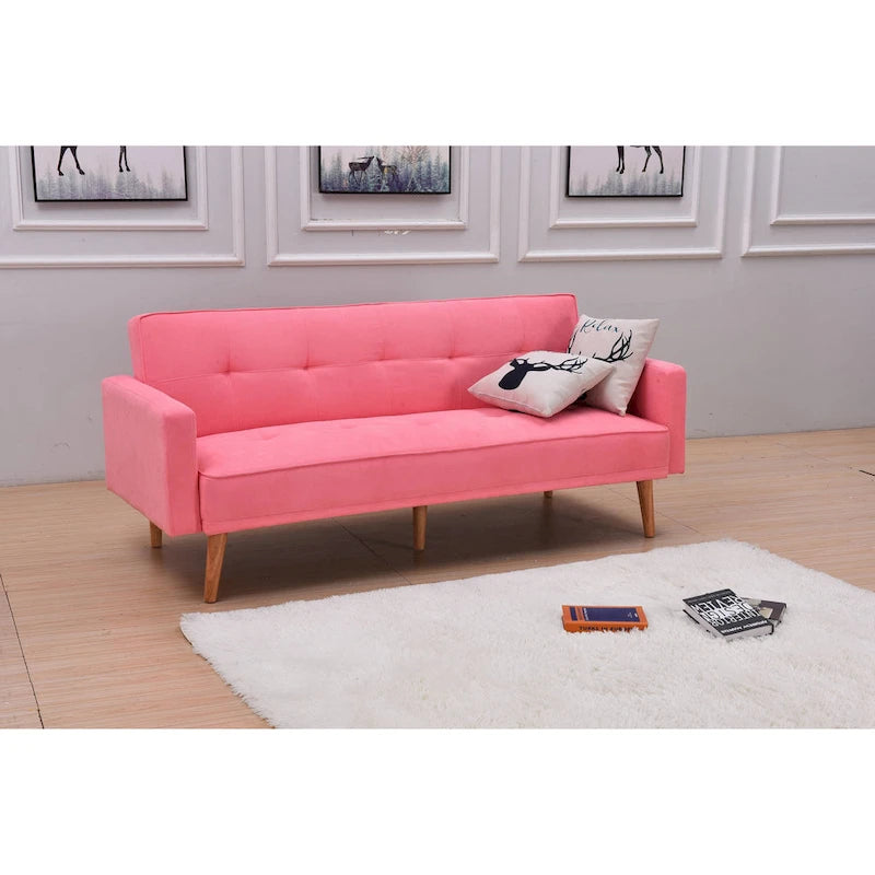 Sillón reclinable de terciopelo con respaldo de ala y empuje