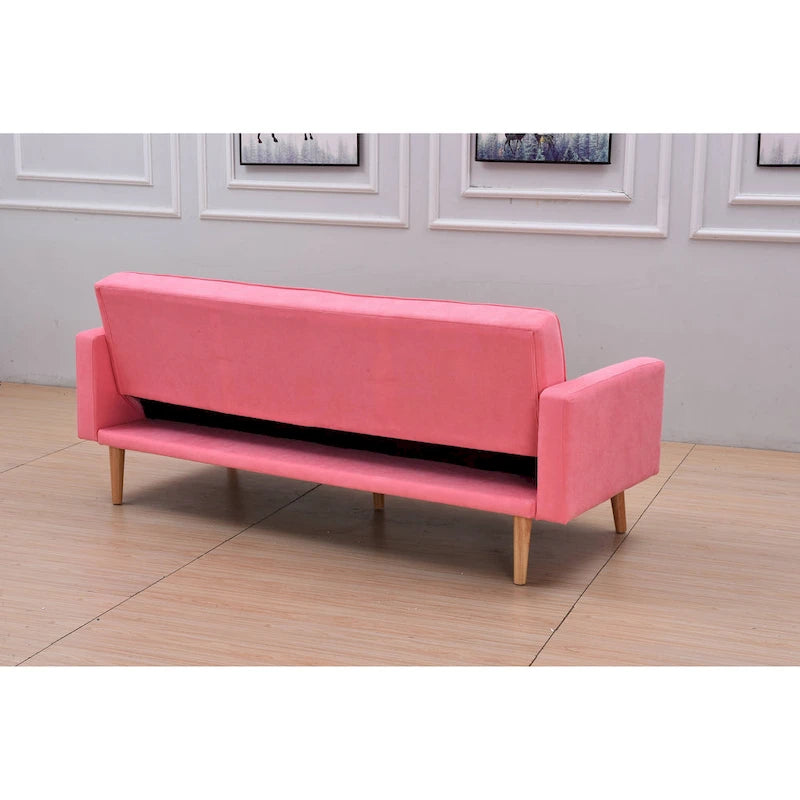 Sillón reclinable de terciopelo con respaldo de ala y empuje