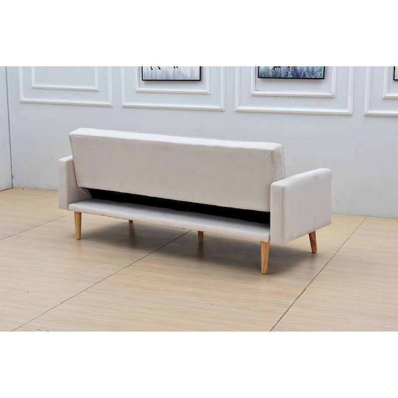 Sillón reclinable de terciopelo con respaldo de ala y empuje