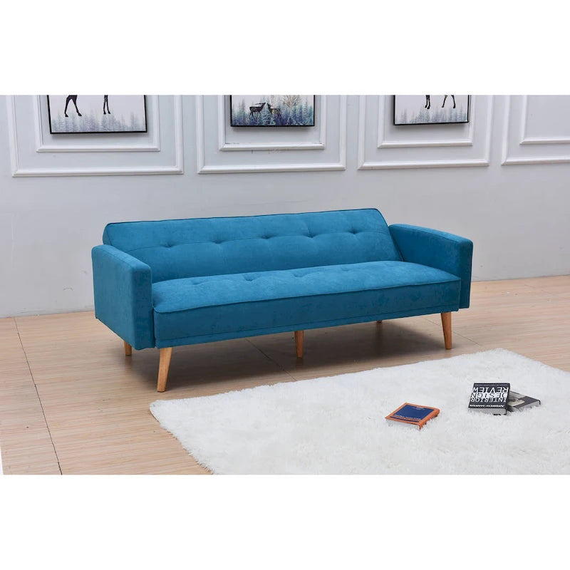 Sillón reclinable de terciopelo con respaldo de ala y empuje