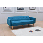 Sillón reclinable de terciopelo con respaldo de ala y empuje