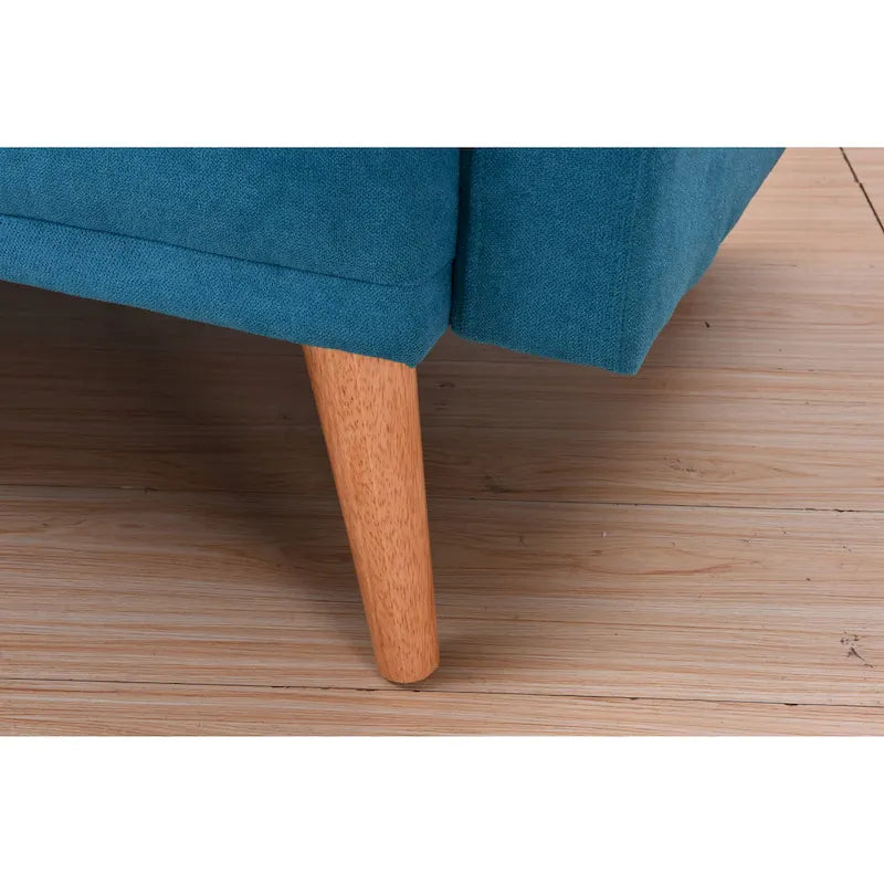 Sillón reclinable de terciopelo con respaldo de ala y empuje