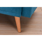 Sillón reclinable de terciopelo con respaldo de ala y empuje