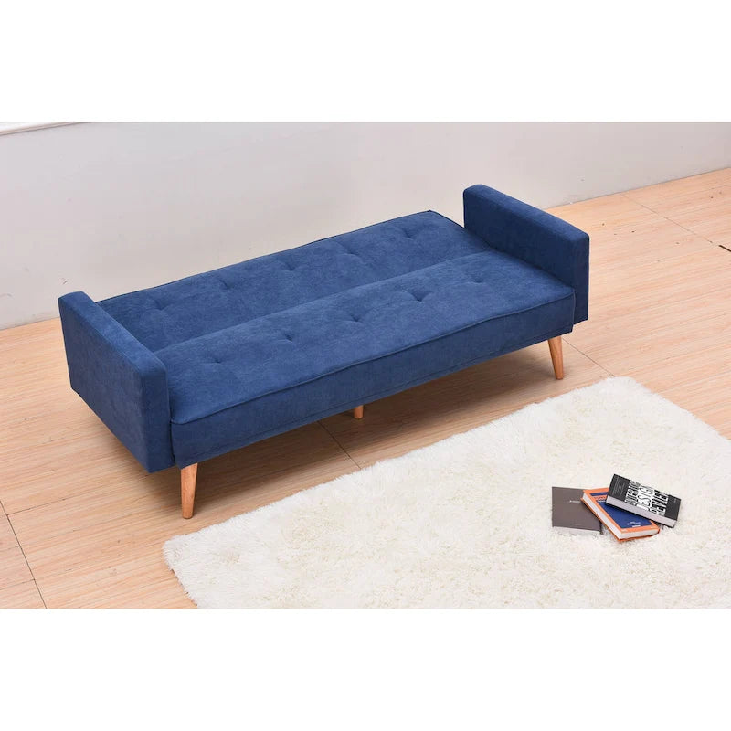 Sillón reclinable de terciopelo con respaldo de ala y empuje