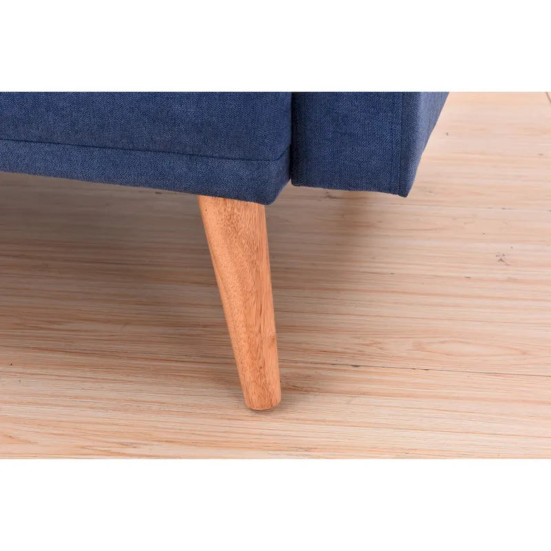 Sillón reclinable de terciopelo con respaldo de ala y empuje