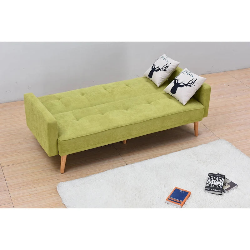Sillón reclinable de terciopelo con respaldo de ala y empuje