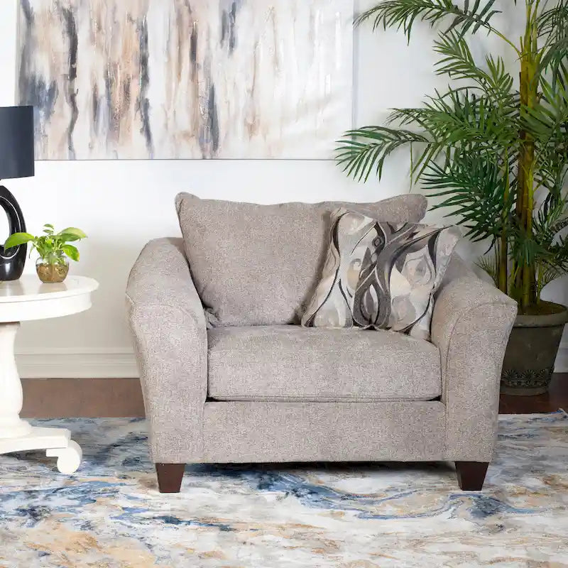 Sillón auxiliar contemporáneo con cojines de tela en el respaldo