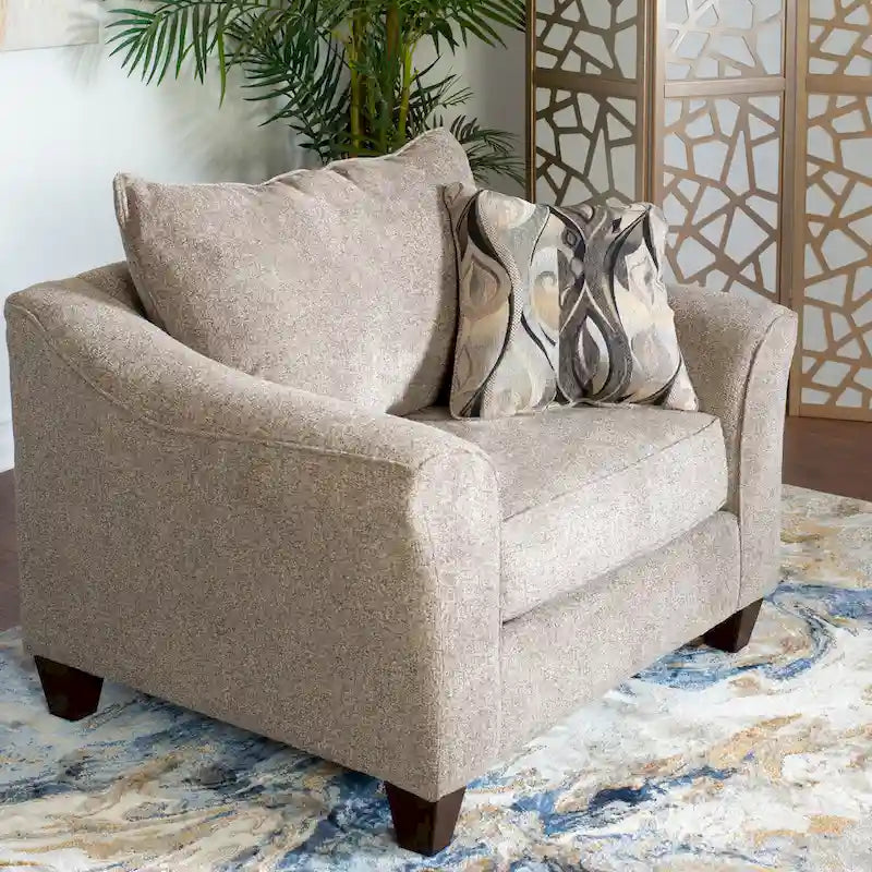 Sillón auxiliar contemporáneo con cojines de tela en el respaldo