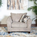 Sillón auxiliar contemporáneo con cojines de tela en el respaldo