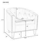 Sillón Club de Piel Sintética Contemporáneo con Brazos Empotrados y Ribete de Tachuelas