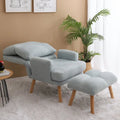 Juego de sillón y otomana de tela