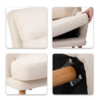 Juego de sillón y otomana de tela