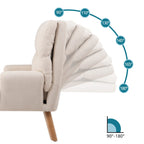 Juego de sillón y otomana de tela