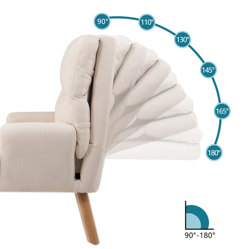 Juego de sillón y otomana de tela